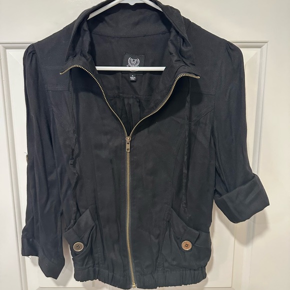 Lightweight Bomber style Jacket - Black, Size Small - Picture 2 of 6
